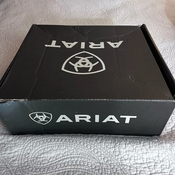 Ariat Dark Brown Western Boots with Aqua Blue Accents - Picture 5 of 5